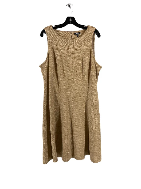 Dress Casual Midi By Apt 9 In Gold, Size: 1x