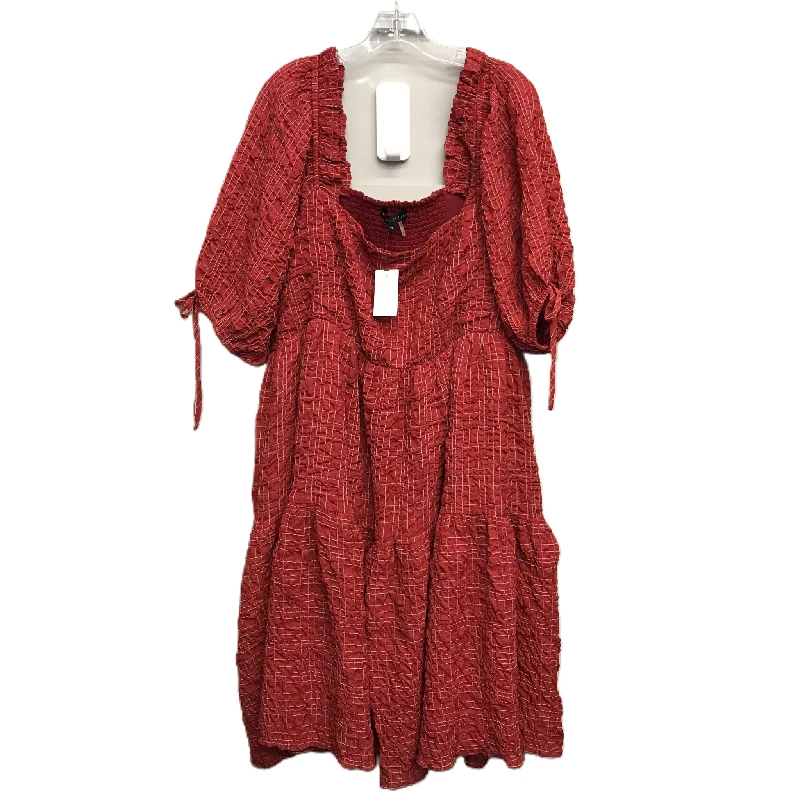 Dress Casual Midi By English Factory In Red, Size: 2x