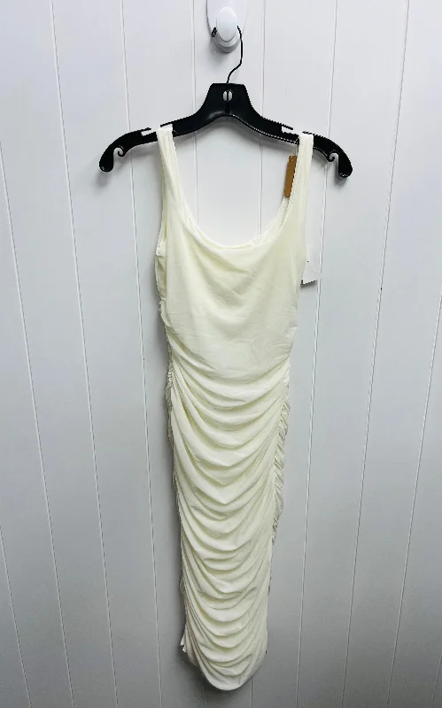 Dress Party Midi By Clothes Mentor In Cream, Size: S