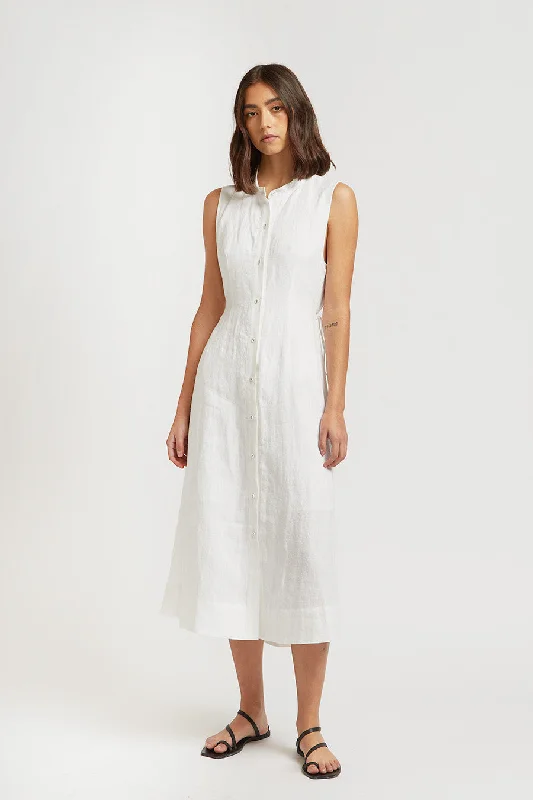 Gretel Linen Ruched Dress