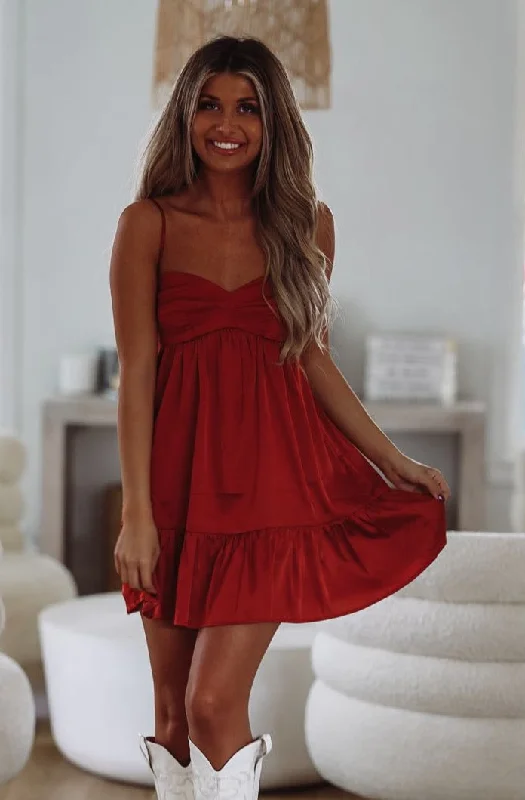 Right About Time Mini Dress - Burnt Orange