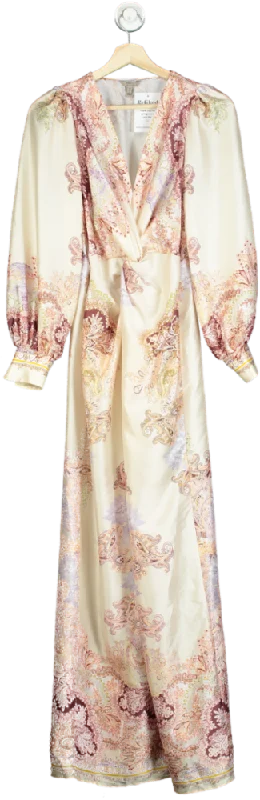 River Island Cream Paisley Wrap Dress UK 6