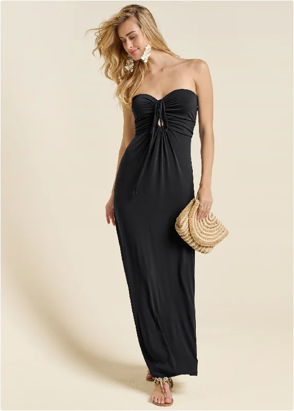 Convertible Maxi Dress - Black