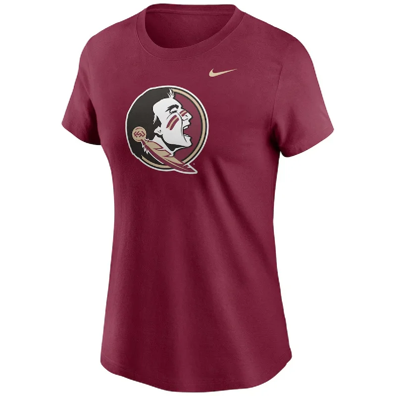 Nike Women's Seminole Logo Short Sleeve Cotton T-shirt - Garnet