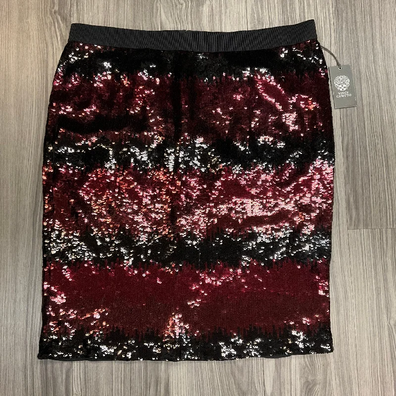 Skirt Midi By Vince Camuto In Black & Red, Size: 14