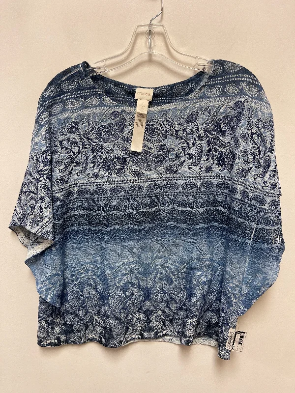 Top Short Sleeve By Chicos In Blue, Size: L