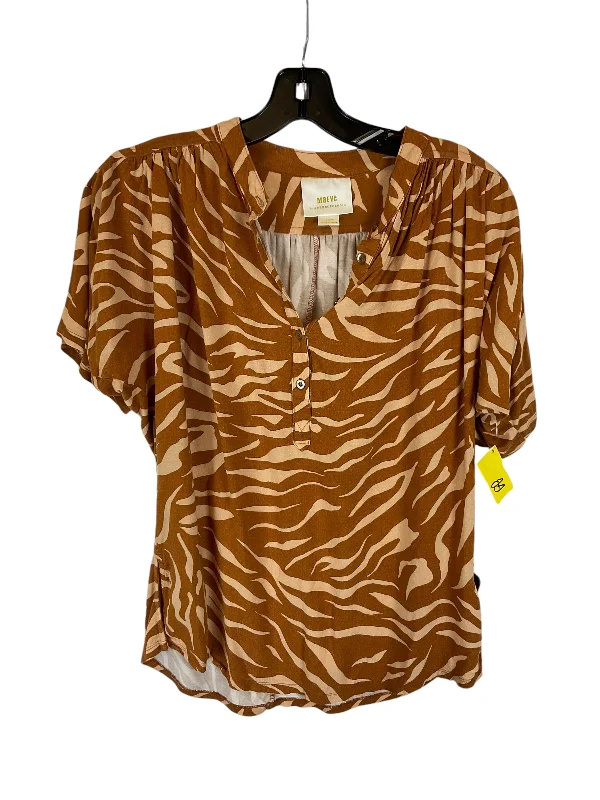 Top Short Sleeve By Maeve In Animal Print, Size: M