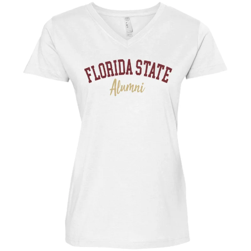 Women's V-neck Short Sleeve T-shirt with Florida State Alumni