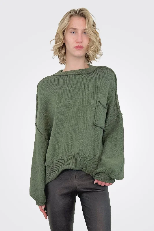 Bell Sleeved Sweater - Herb