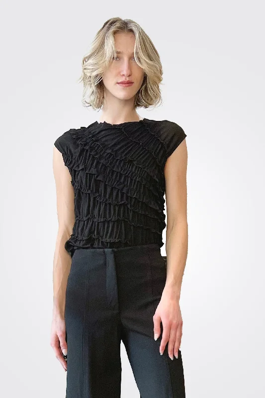 Ruffle Blouse - Black