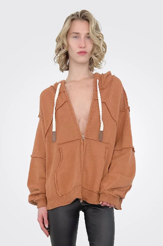 Zip Up Hoodie - Cinnamon