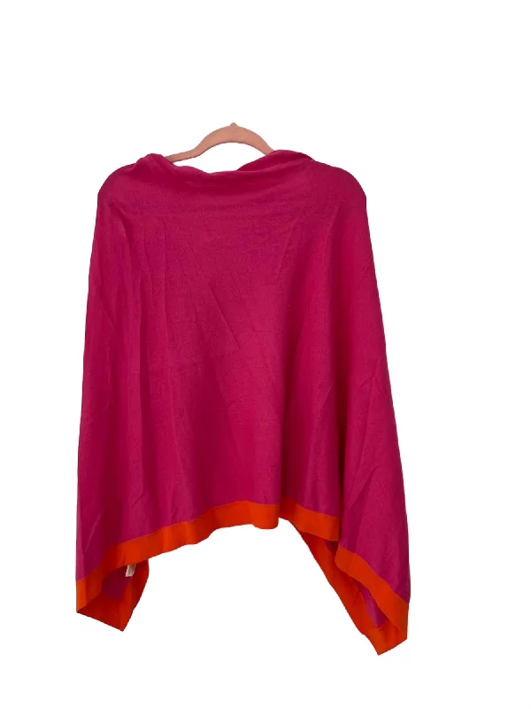 Carolyn Poncho In Hot Pink/apricot