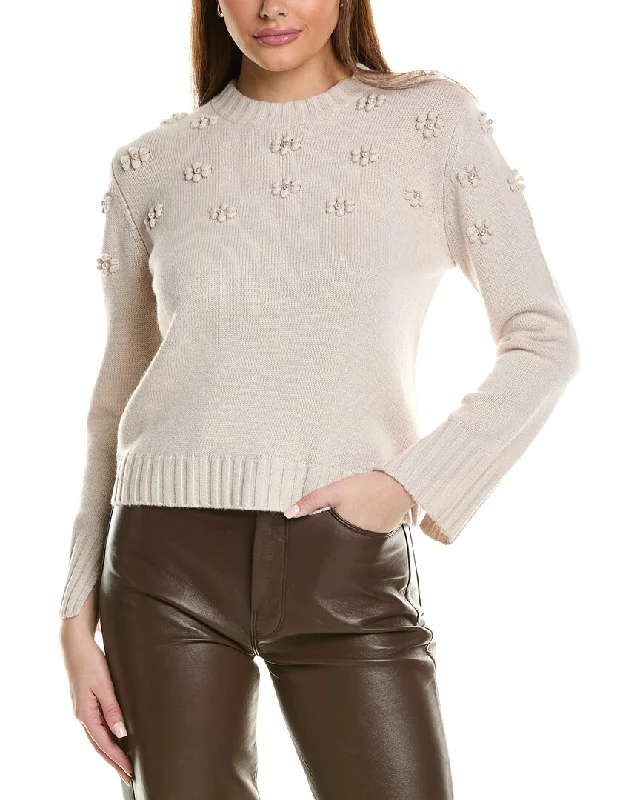 Hannah Rose Pearl Bobble Cluster Wool & Cashmere-Blend Sweater