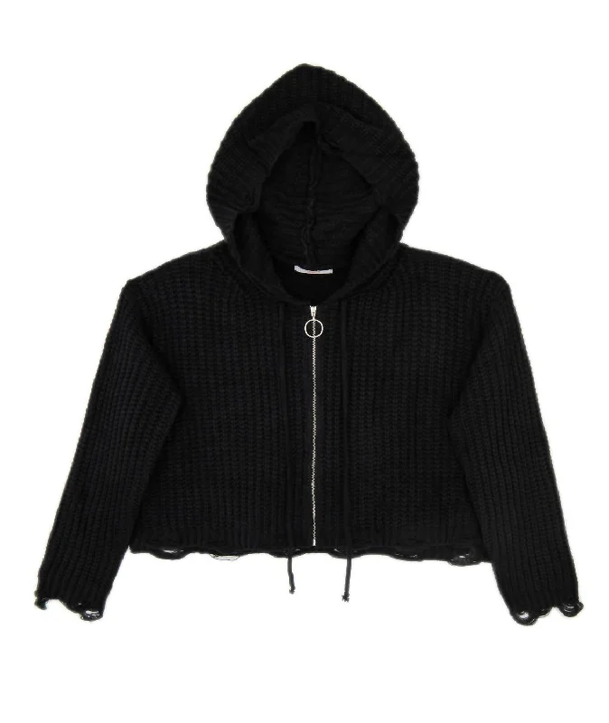 Iris Zip Hoodie In Black