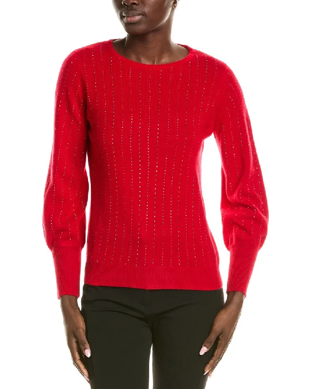 sofiacashmere Blouson Sleeve Cashmere Sweater