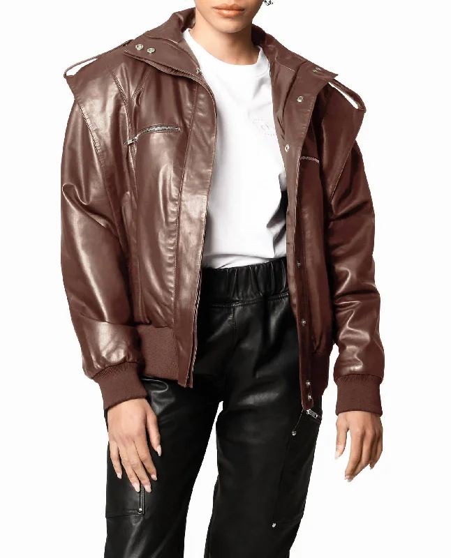 Leather Space Jacket In Brown