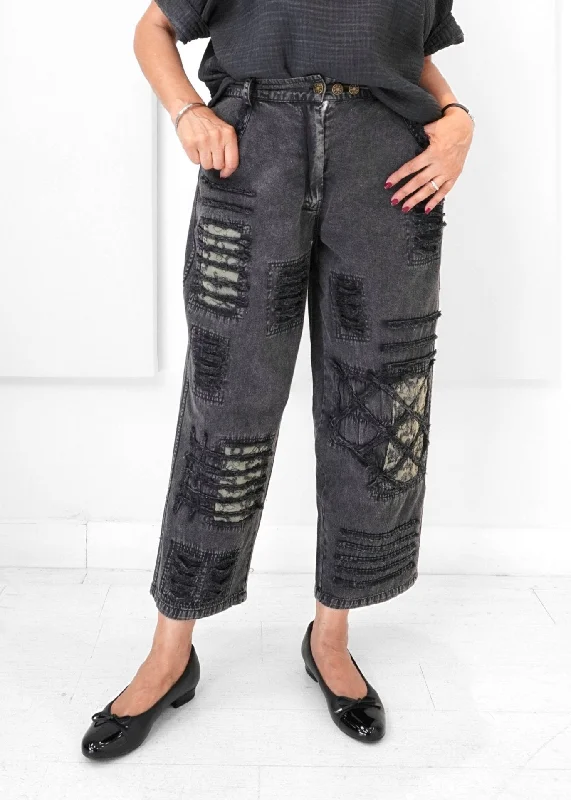 Paper Lace - Distressed Denim Pant