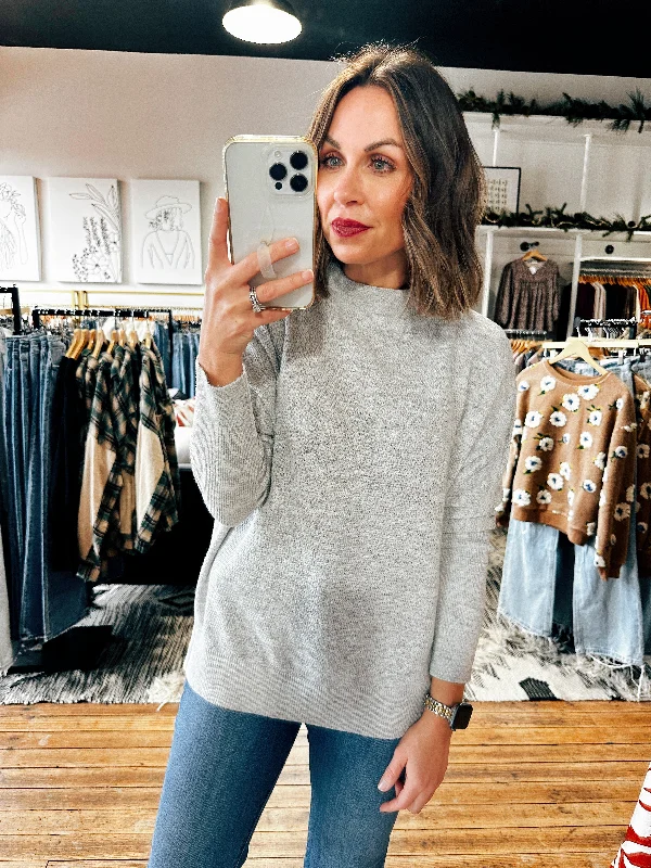 Cashmere Grey Waffle Sweater